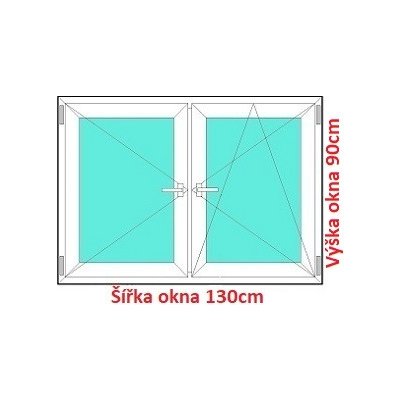 Soft Dvoukřídlé plastové okno 130x90 cm O+OS