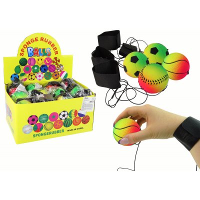 Lean Toys Kulička PU na elastické 6 cm 4 vzory Rainbow