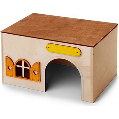 JK Animals Domek Kvádr dřevěný domek pro morčata 23 x 15 x 13 cm – Zboží Mobilmania