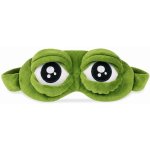 Camerazar FE6027 Měkká maska na oči se spacím páskem zelená žába 100% polyester 20 cm – Hledejceny.cz