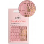 E.Mi Charmicon 3D Silicone Stickers 158 Squares Gold samolepka – Zboží Mobilmania