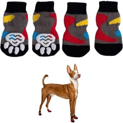 MONYICOT Balení 4 protiskluzových ponožek pro psy nebo kočky pro vnitřní i venkovní použití, různé – Zboží Dáma