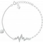 Brilio Silver Stříbrný náramek Srdíčko a EKG křivka BRC245W – Hledejceny.cz