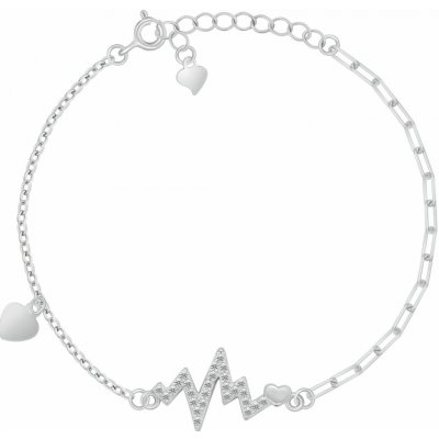 Brilio Silver Stříbrný náramek Srdíčko a EKG křivka BRC245W – Hledejceny.cz