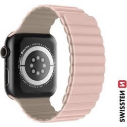 SWISSTEN SILICONE BAND FOR APPLE WATCH - MAGNETIC 38 / 40 / 41 mm PINK/CAPPUCCINO 46000502