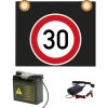 Piktogram Značka s výstražným světlem na baterii, 30 km