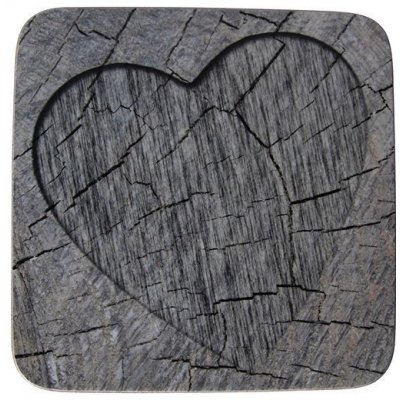 6ks šedé korkové podtácky srdce ve stromu Hearts grey - 10*10*0,4cm – Zboží Mobilmania