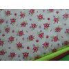 Metráž Růžičky - bílá látka - plátno - bavlna - metráž 150 cm