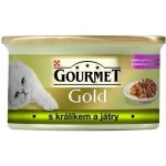 Gourmet Gold grilované a dušené kousky masa s králíkem a játry 85 g – Zbozi.Blesk.cz