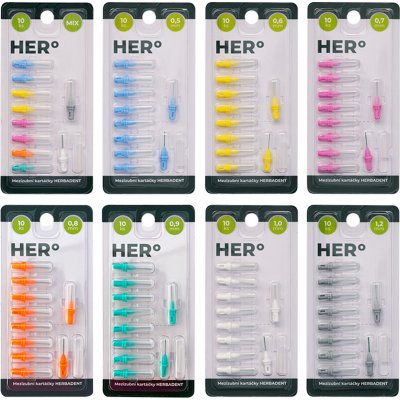 Herbadent Hero 0,6 mm náhradní mezizubní kartáček 10 ks – Zboží Dáma