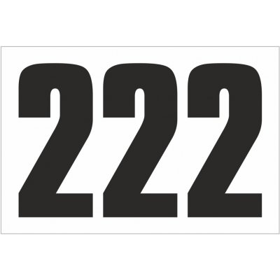 Trojciferná čísla (černá) samolepící vinylová fólie velikost znaku 150 mm – Zboží Mobilmania