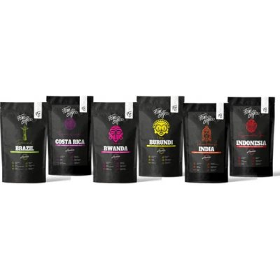 Fixi Coffee Around the World degustační sada zrnková 6 x 0,1 kg – Hledejceny.cz