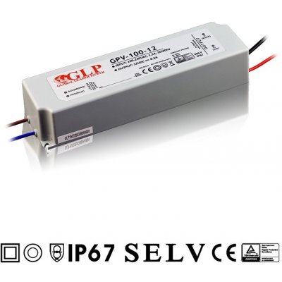 GPV, 100W LED zdroj GPV -100-12, 8,3A, 12V – Zboží Mobilmania
