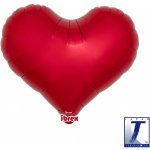 Balónek srdce červené metalické 45 cm – Zboží Dáma