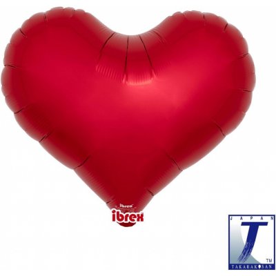 Balónek srdce červené metalické 45 cm – Zboží Dáma