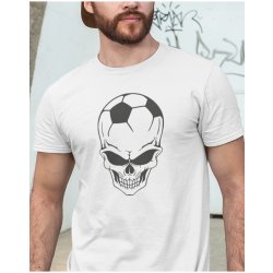 Bezvatriko pánské tričko Fotbal lebka Canvas 1561 bílé