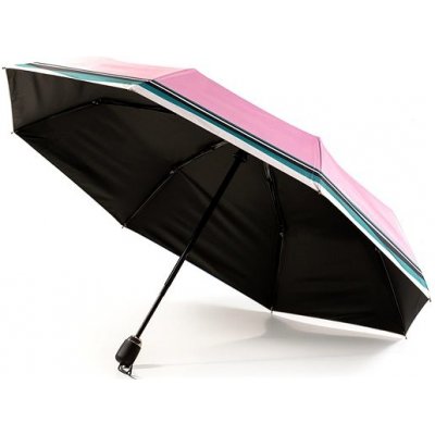 Krago deštník skládací kompaktní růžový pruhovaný