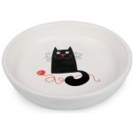 Tommi keramický talířek kočka s klubkem bílý, 15 x 2,5 cm – Zboží Mobilmania