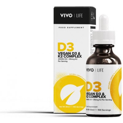 Vivo Life D3 + K2 komplex veganské kapky 50 ml – Hledejceny.cz