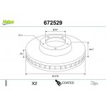 Brzdový kotouč VALEO 672529