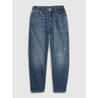 GAP Dětské džíny high rise barrel Modrá – Zboží Dáma
