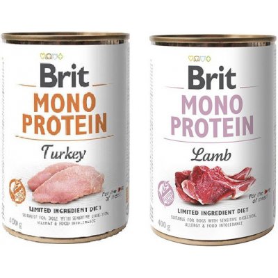 Brit Mono Protein Turkey 6 x 400 g a Brit Mono Protein Lamb 6 x 400 g