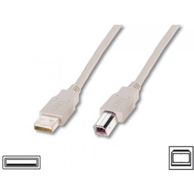 Digitus AK-300105-018-E USB, A/samec na B-samec, 2x stíněný, 1,8m, béžový – Zbozi.Blesk.cz