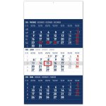 Nástěnný 3měsíční standard modrý s českými jmény 29,5 × 43 cm 2025 – Sleviste.cz