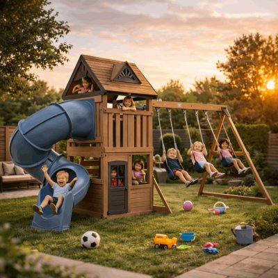 Kidkraft Dětské hřiště Maple Ridge s turbo tobogánem – Zboží Mobilmania