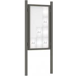 PROCITY Venkovní vitrína model 1000 12 x A4, šedá PRO, včetně sloupků | Zboží Auto