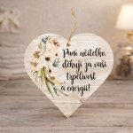Dekorační dřevěné srdce 12 cm - pro paní učitelku – Hledejceny.cz