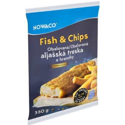 Nowaco Premium Fish & Chips obalovaná aljašská treska a hranolky 350 g – Zboží Dáma