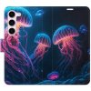 Pouzdro a kryt na mobilní telefon Pouzdro iSaprio Flip s kapsičkami na karty - Jellyfish Samsung Galaxy S23
