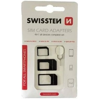 Swissten Univerzální adaptér pro micro SIM a nano SIM karty 4 v 1 – Zbozi.Blesk.cz