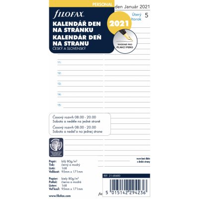 Filofax Náhradní vložky do diářů kalendář osobní denní – Zboží Živě