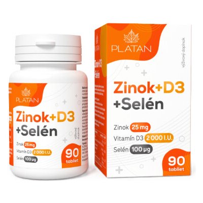 Platan Vitamin Zinok + D3 + Selen 90 tablet – Hledejceny.cz