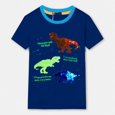 Kugo chlapecké tričko s flitry petrol – Zboží Dáma