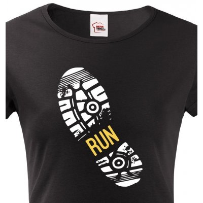 Dámské tričko Stopa běžkyně Černá – Zboží Mobilmania