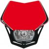 Moto řídítko UNI přední maska včetně světla V-Face, RTECH (červeno-černá)