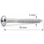vrut do dřeva 5x70 mm půlkulatá hlava kříž LG5593 – Hledejceny.cz