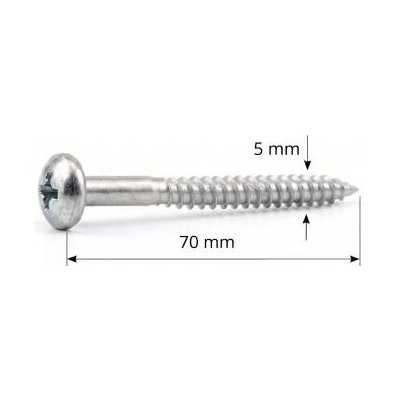 vrut do dřeva 5x70 mm půlkulatá hlava kříž LG5593 – Hledejceny.cz