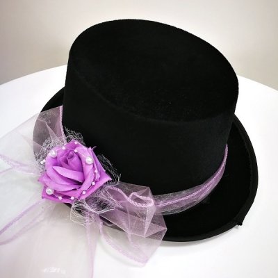 Cylindr černý se sv.fialovou kytkou – Hledejceny.cz