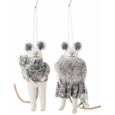 Vánoční ozdoba myšky Peo Grey Wool set 2 ks Bloomingville – Hledejceny.cz