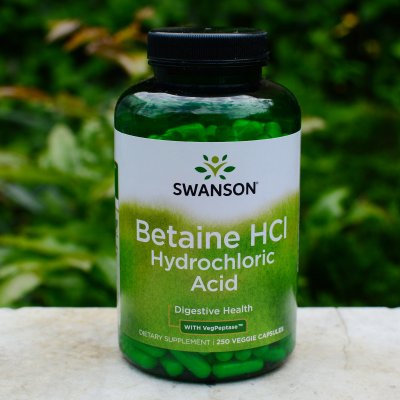 Swanson Betain HCl Hydrochloric Acid s Pepsinem 250 kapslí