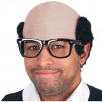 Carnival Toys Pleš s černými vlasy a brýlemi – Zboží Dáma