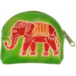 Kožená peněženka na drobné Slon limetková – Zboží Dáma