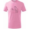 Dětské tričko Žena boxerka jedním tahem tričko dětské bavlněné růžová