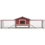 vidaXL Králíkárna červená masivní borové a jedlové dřevo 310 x 70 x 87 cm – Sleviste.cz