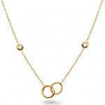 iZlato Forever Zlatý náhrdelník se spojenými kruhy a zirkony IZ30383