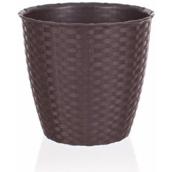 VETRO PLUS Květináč RATTAN 19 cm světle hnědý